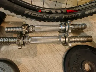 1Barra Z y 2Mancuernas Cromadas Acero,sin envios!