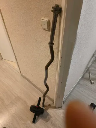 1Barra Z y 2Mancuernas Cromadas Acero,sin envios!