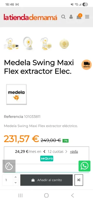 Sacaleches Medela Swing Maxi Flex Doble+accesorios