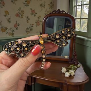 Spilla grande libellula vintage anni '70