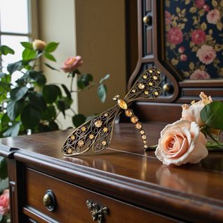 Spilla grande libellula vintage anni '70