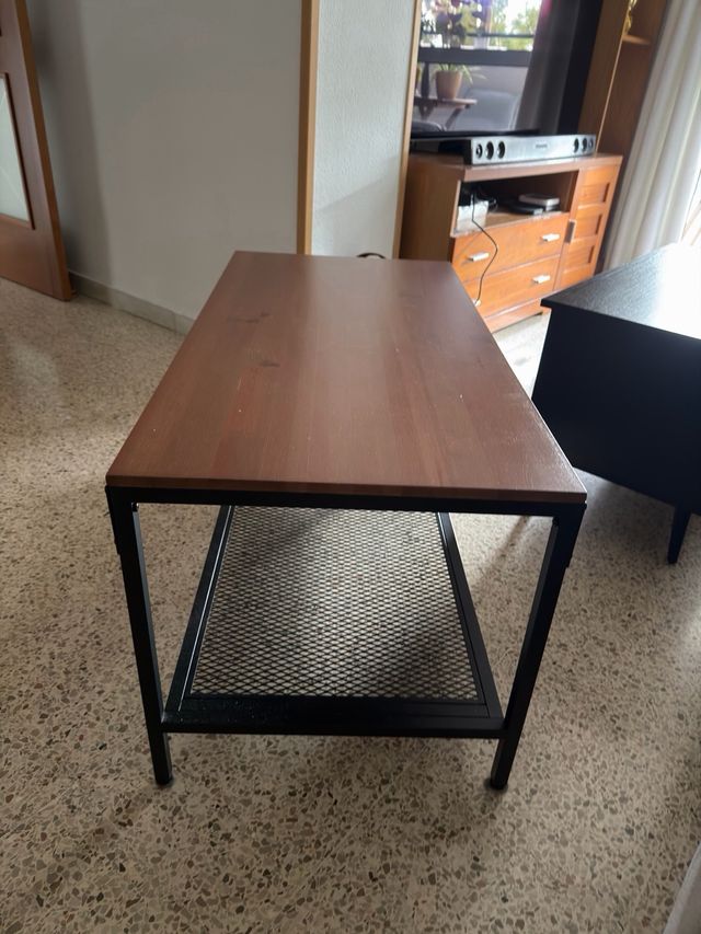 Mesa de centro industrial madera y metal
