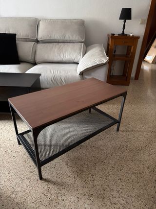 Mesa de centro industrial madera y metal