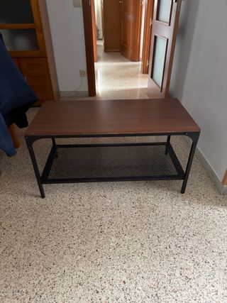 Mesa de centro industrial madera y metal