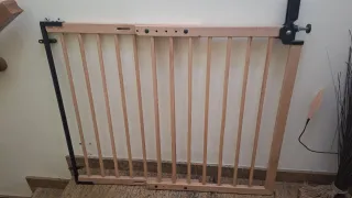 Barandilla puerta seguridad niños ajustable madera