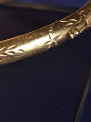 Pulsera 18k Oro 1ª Ley Grabada Media Caña años 50