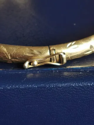 Pulsera 18k Oro 1ª Ley Grabada Media Caña años 50