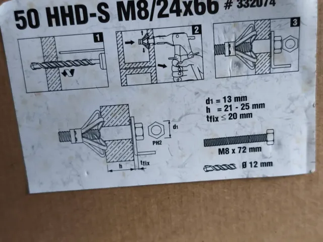 8 Tacos Metálicos Hilti HHD-S M8