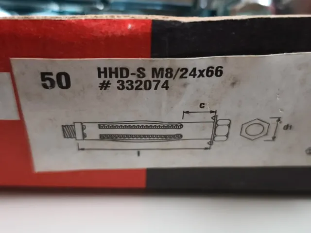 8 Tacos Metálicos Hilti HHD-S M8