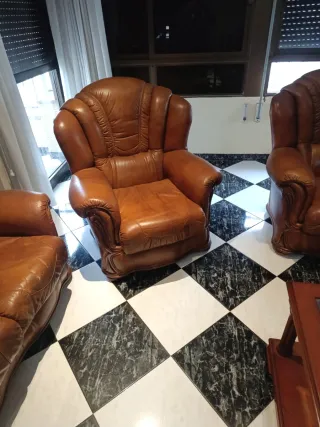 Sofás de piel marrón