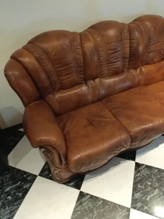 Sofás de piel marrón
