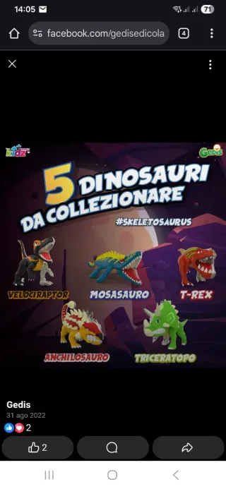 Set 2 Dinosauri Giocattolo, si illuminano al buio
