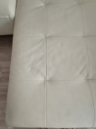 Sofá Chaiselongue Piel Blanco