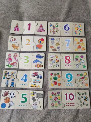 Puzzles Números y Dominó Infantil madera