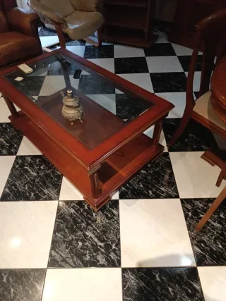 Mesa de centro madera y cristal