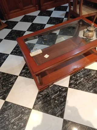 Mesa de centro madera y cristal