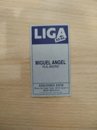Cromo Miguel Ángel 85-86 Real Madrid