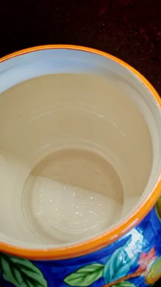 Vaso Ceramica Decorato Fiori e Frutta