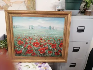 Cuadro Amapolas Óleo Original Firmado C Benolt