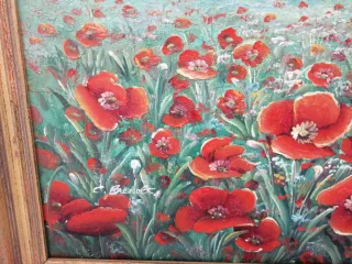 Cuadro Amapolas Óleo Original Firmado C Benolt