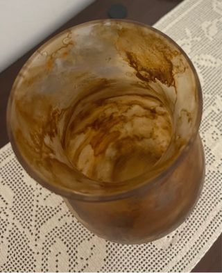 Vaso in vetro decorato