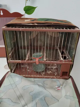 Jaula para jilguero con diseño camuflaje