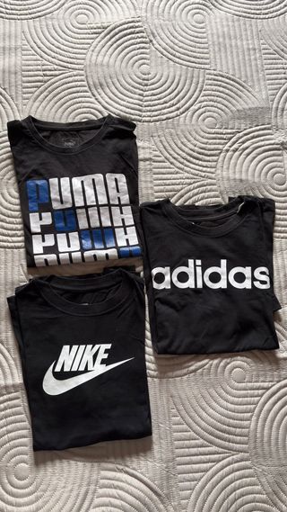 Lote 3 Camisetas Nike, Puma, Adidas Talla M