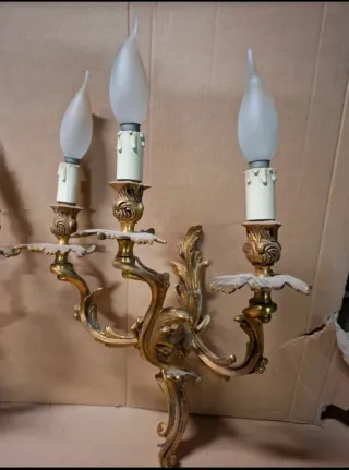 Coppia applique da parete stile classico – ottone