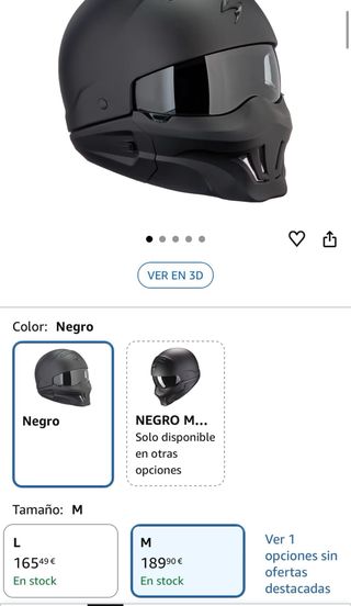 Casco Moto Scorpion Negro Mate talla M