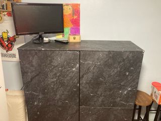 Mueble Besta Ikea Gris Oscuro Efecto Cemento