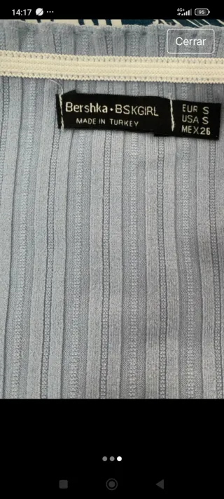 Bershka Camiseta Azul Hombros Descubiertos