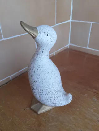 Figura Pato Porcelana Dorado