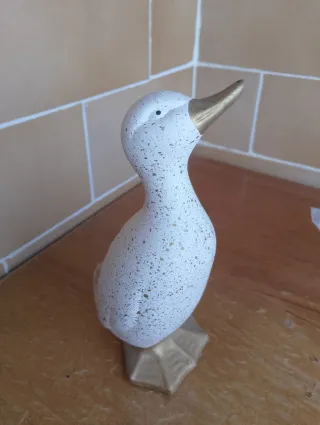 Figura Pato Porcelana Dorado