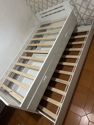 Cama nido blanca con cajones
