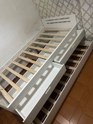 Cama nido blanca con cajones
