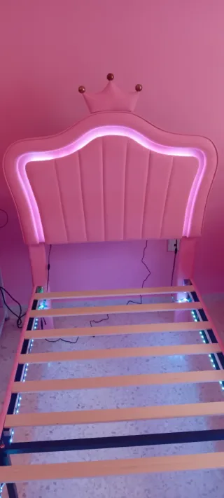 Cama infantil rosa princesa 90x200