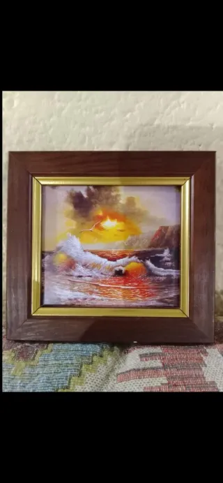 Quadro mare con tramonto