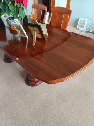 Mesa de comedor de madera extensible 164 cm
