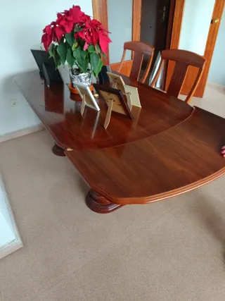 Mesa de comedor de madera extensible 164 cm