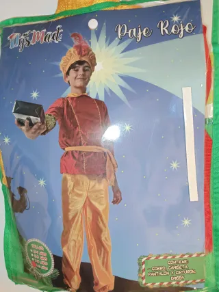 Disfraz Paje Rojo Niño Talla 8-9 años.