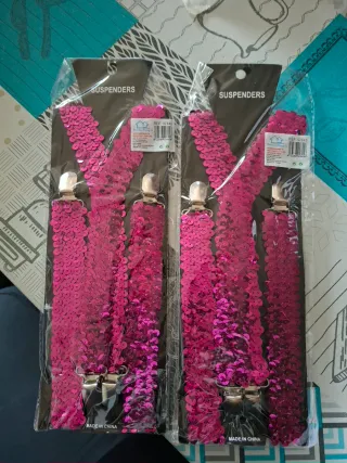 Tirantes brillantes rosas