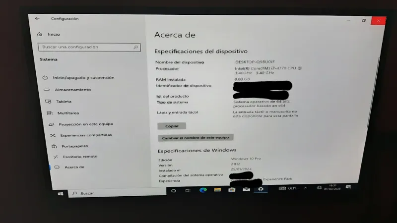 PC de torre HP Intel Core i7 RAM 8GB Windows10Pro afbeelding 6