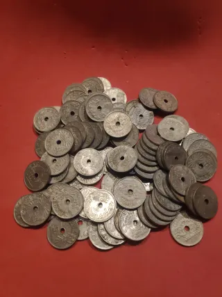 Lote 100 Monedas 25 CTS 1927, 1934, 1937