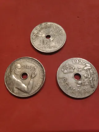 Lote 100 Monedas 25 CTS 1927, 1934, 1937