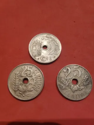 Lote 100 Monedas 25 CTS 1927, 1934, 1937