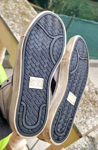 Converse Argento Mid Top Taglia 39 Pelle