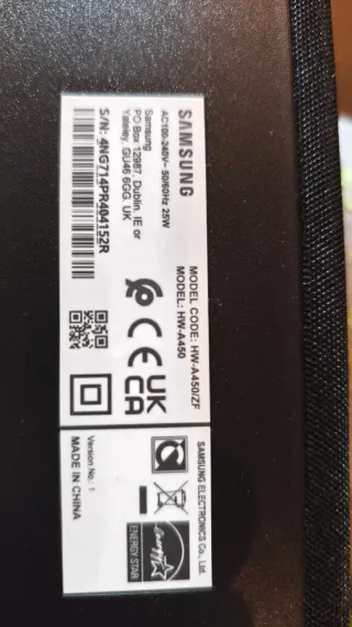 Barra de Sonido Samsung Negra