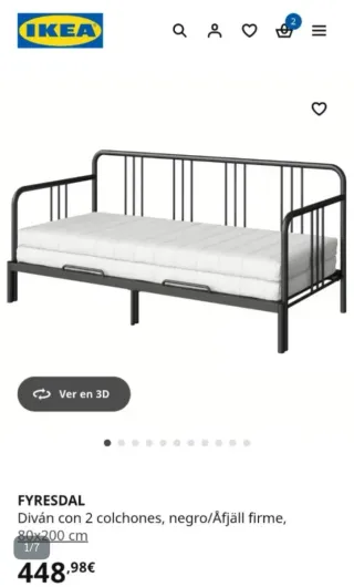 Diván FYRESDAL IKEA con 2 colchones