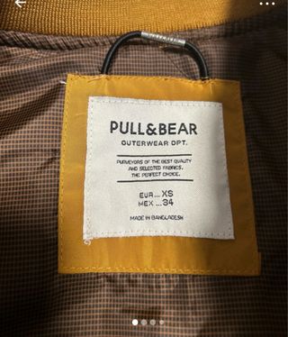 Chaqueta Bomber Hombre Pull&Bear Amarilla