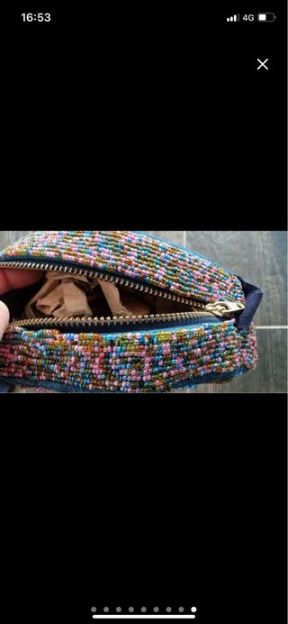 Borsa tracolla rotonda con fiori